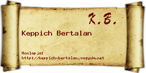 Keppich Bertalan névjegykártya